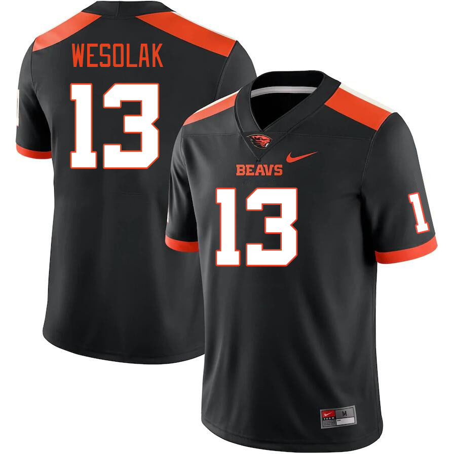 Men #13 DJ Wesolak Oregon State Beavers College Football Jerseys Stitched-Black